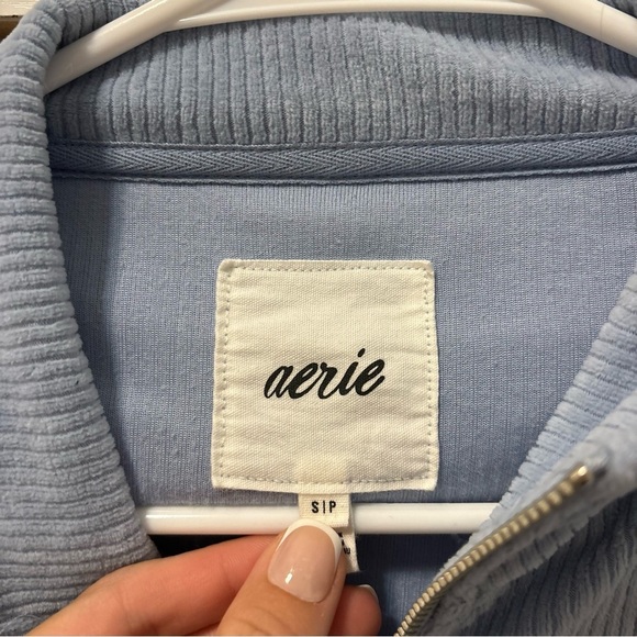 Aerie Groove On Velour Sweatshirt Blue - Picture 4 of 7